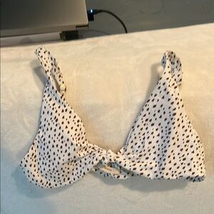 Eberjey Cream and Brown Polka Dot Bikini Top